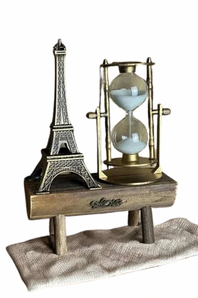 LitaeTrend Eyfel Kuleli Kum Saati Dekoratif Hediyelik Eşya Retro Eyfel Kulesi - Resim 3