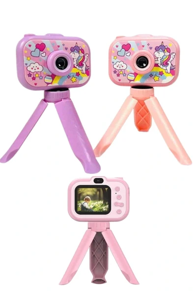 LitaeTrend Çocuklara Özel Ayaklı Mini Fotoğraf Makinesi Dijital LCD Ekran - Resim 4