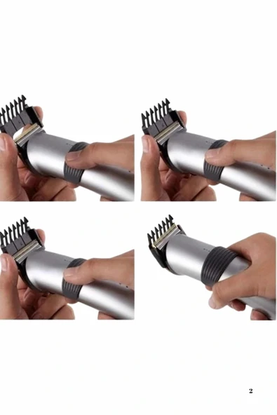 LitaeTrend Yeni Nesil Profesyonel Şarjlı Saç Sakal Tıraş Makinesi Ayarlanabilir 4 Taraklı - Resim 2