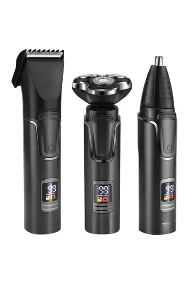 LitaeTrend Yüksek Performanslı 3 Başlıklı Profesyonel Şarjlı Islak ve Kuru Kullanıma Uygun - Resim 3