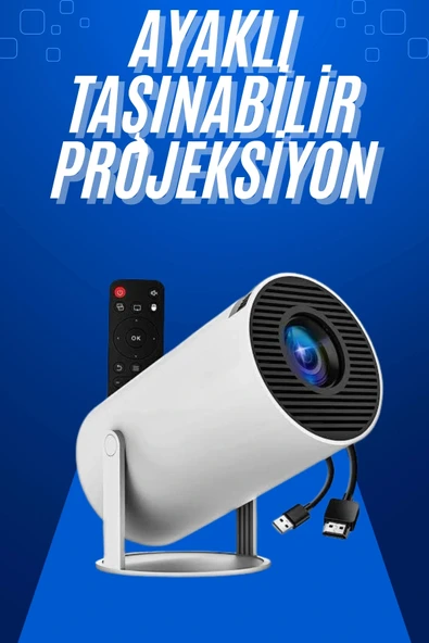 LitaeTrend Taşınabilir Projeksiyon Ayaklı Projektör Android Uyumlu HDMI Girişli ürün görseli 1
