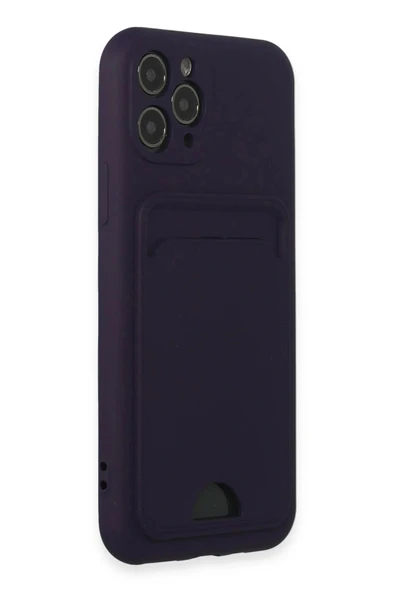 LitaeTrend iPhone 11 Pro Kılıf Kelvin Kartvizitli Silikon - Derin Mor - Resim 2