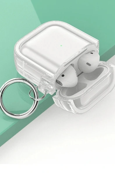 LitaeTrend Airpods 4 (4.nesil) Shiny Şeffaf Kılıf - Beyaz - Resim 3