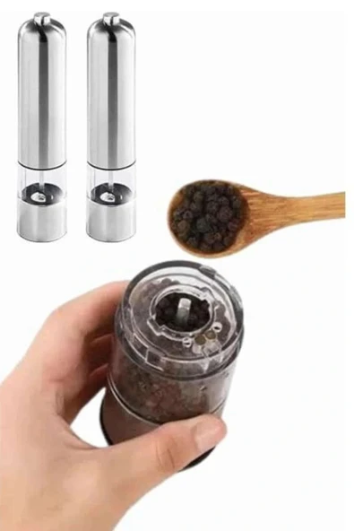 LitaeTrend Işıklı Otomatik Tuz ve Karabiber Öğütücü Baharat Öğütücü - Resim 5