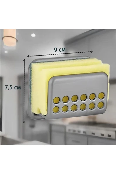 Saint Belisama Concept Bulaşık Süngeri Tutacağı Evye Pratik Vantuzlu Süngermatik Sünger Askısı - Resim 3