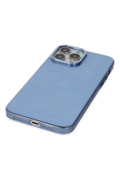 LitaeTrend iPhone 14 Pro Kılıf Anka PC Sert Metal Kapak - Mavi - Resim 4