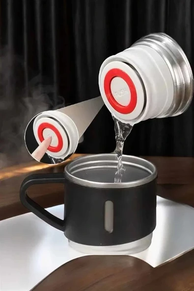 LitaeTrend Şık ve Dayanıklı 3 Bardaklı Termos Seti Uzun Süre Isı Koruma Özellikli ürün görseli 1