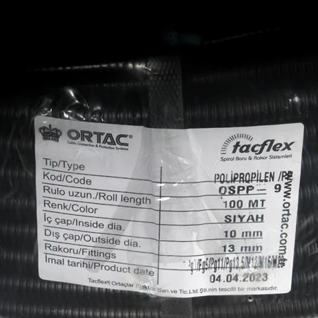 Ortaç Pg-9 Siyah Polıpropılen Spiral | OSPP-9 ürün görseli 1