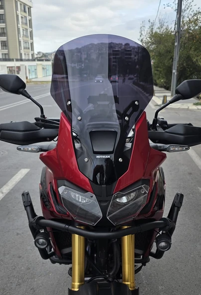 MOTOCAM Honda Afrika Twin CRF 1000 Ön Cam 2016-2020 Model 55cm Siyah Renkli 4mm UZUN CAM ürün görseli