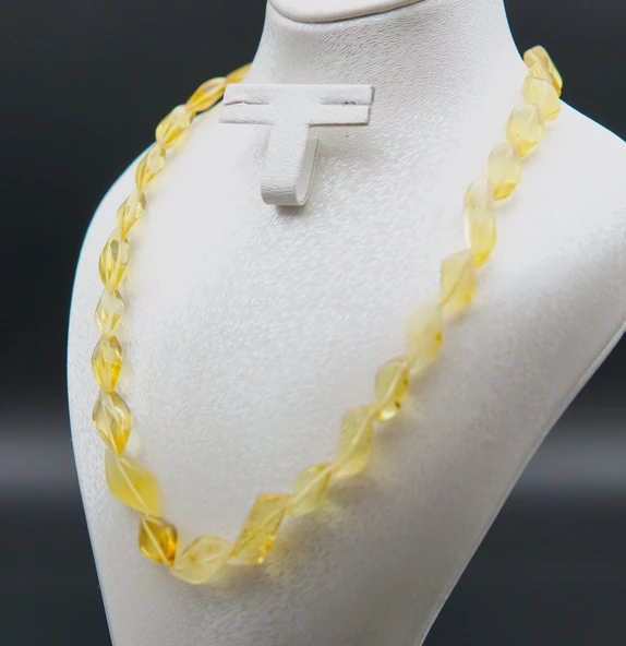 Rolex Kesim Sarı Kehribar Kolye sk000135 - Resim 2