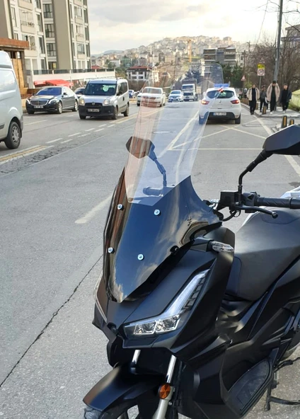 MOTOCAM Salcano Wind 150 Siperlik Ön Cam 2023-2025 Model 78cm Şeffaf Renkli 4mm - Resim 3