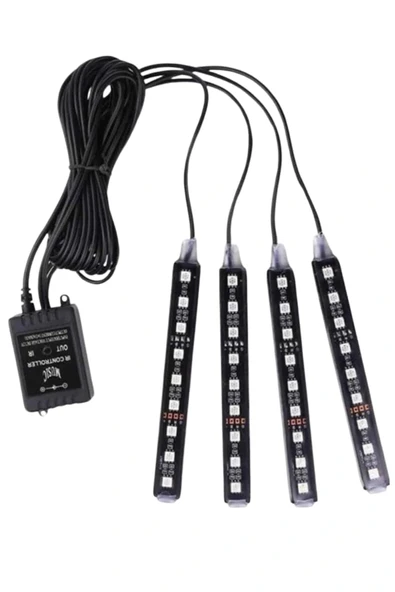 LitaeTrend Araç Içi Aydınlatma Kumandalı 12 Led Ayak Altı Led Ambiyans Işığı Sese Duyarlı Kumandalı - Resim 2