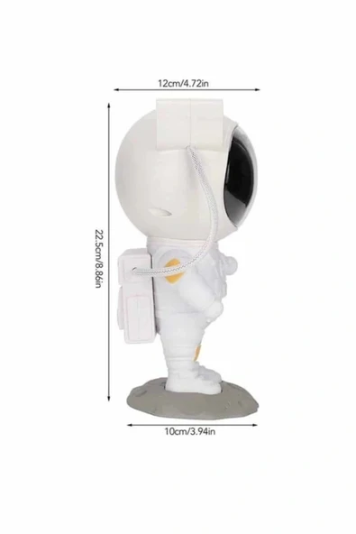 LitaeTrend Projeksiyon Astronot Lamba Speaker Sevimli Astronot Bluetooth Hoparlör - Resim 4