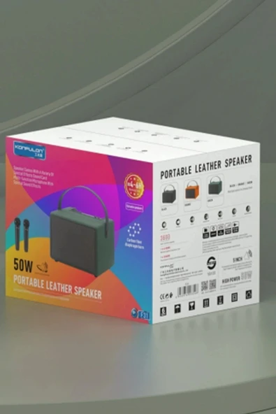 LitaeTrend F31 50W Sürücülü 2 Adet Mikrofonlu BT 5.2 Kablosuz Hoparlör - Siyah - Resim 5