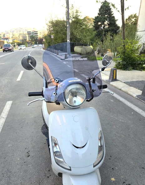 MOTOCAM SYM Fiddle 2 3 4 Ön Cam 2009-2023 Model 44cm Füme Renkli APARAT GÖNDERİLMEYECEK - Resim 2