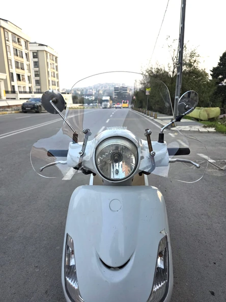 MOTOCAM SYM Fiddle 2 3 4 Ön Cam 2009-2023 Model 53cm Şeffaf Renkli Elcikli APARAT GÖNDERİLMEYECEK ürün görseli