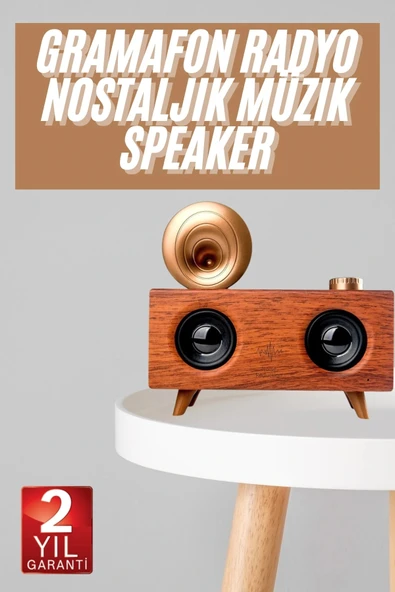 LitaeTrend Gramafon Nostaljik Radyo Yüksek Ses Kalitesi USB TF Kart Aux ürün görseli 1