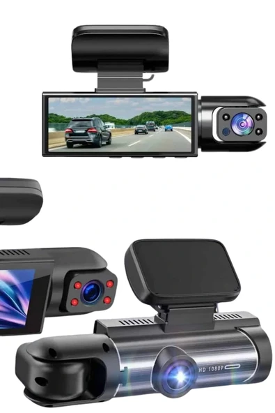 LitaeTrend Araç Kamerası Black Box Çift Kameralı Ekranlı Full HD Sürüş Kamerası - Resim 3