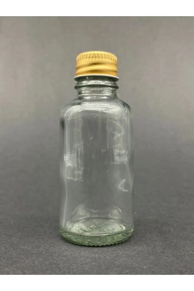 4 ADET - 30 Ml Şeffaf Cam Şişe Gold Kapak Limonata şişesi Kolonya Şişesi, Meyve Suyu Şişesi, 30 ML - Resim 3