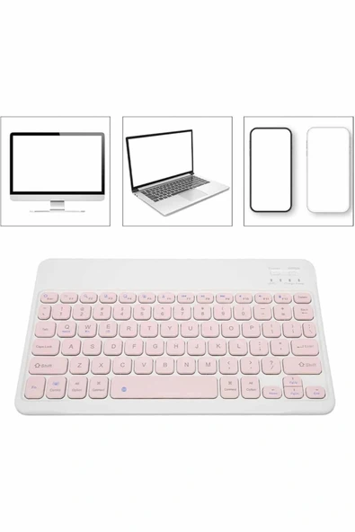 LitaeTrend Bluetooth Şarj Edilebilir Mini Q Klavye Kablosuz Taşınabilir - Resim 3