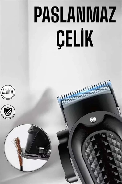 LitaeTrend Suya Dayanıklı Tıraş Makinesi Keskin Bıçaklı Dijital Göstergeli Şarjlı - Resim 4