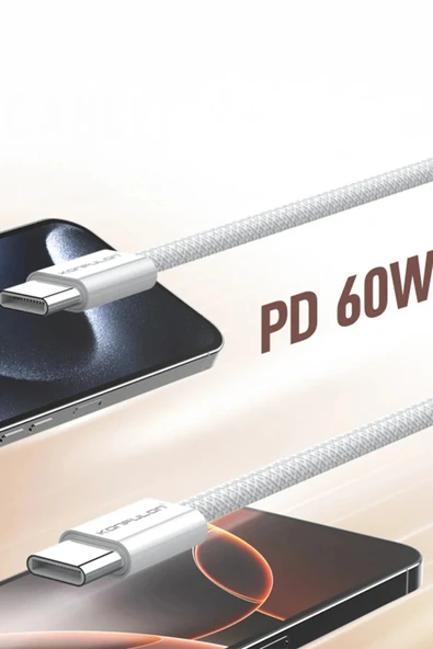 LitaeTrend DC82 1M 60W Type-C to Type-C PD Hızlı Şarj Kablo - Beyaz - Resim 2