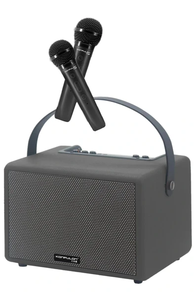 LitaeTrend F31 50W Sürücülü 2 Adet Mikrofonlu BT 5.2 Kablosuz Hoparlör - Siyah - Resim 3