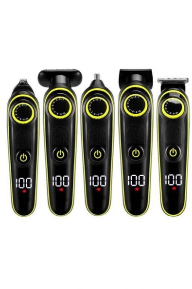 LitaeTrend Saç Sakal Şekillendirici Tıraş Makinesi 5 Başlıklı Paslanmaz Çelik Bıçaklı Unısex - Resim 5