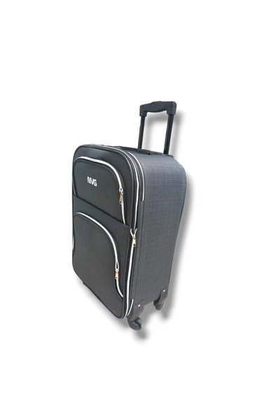 NVG 848-26 Havlu Kumaş 4 Teker Ekose Desen Orta Boy Valiz - Resim 6