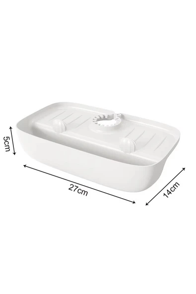 Saint Belisama Beyaz Hazneli Elastik Musluk Matı Su Tutucu Düzenleyici Kaydırmaz Taban Organizer Mutfak Banyo - Resim 3