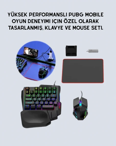 LitaeTrend 5in1 BT5.3 Mobil Oyun Kiti Klavye Mouse Dönüştürücü Seti - Resim 2