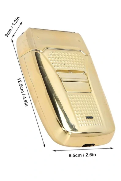 LitaeTrend Sakal Kesme Tıraş Makinesi Paslanmaz Çelik Gold Şarjlı - Resim 5