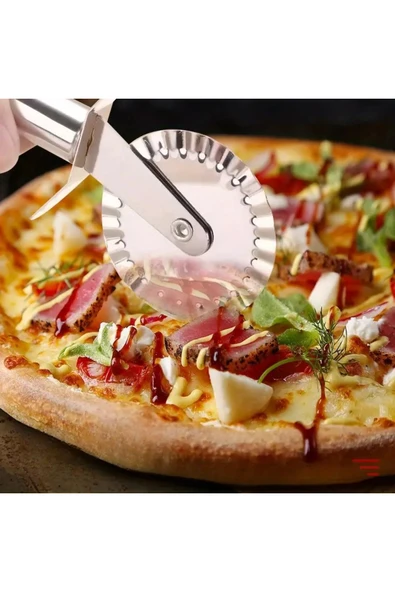 Saint Belisama Paslanmaz Çelik Tırtıklı Pizza Mantı Hamur Kesici Kesme Bıçağı Hamur Şekillendirme Ruleti - Resim 3