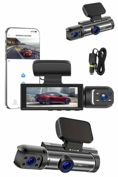 LitaeTrend Araç Kamerası Black Box Çift Kameralı Ekranlı Full HD Sürüş Kamerası - Resim 5