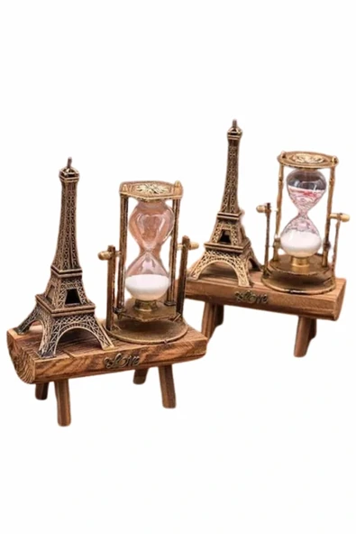 LitaeTrend Eyfel Kuleli Kum Saati Dekoratif Hediyelik Eşya Retro Eyfel Kulesi - Resim 4