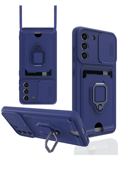 LitaeTrend Samsung Galaxy S21 FE Kılıf Zuma Kartvizitli Yüzüklü Silikon - Lacivert ürün görseli 1