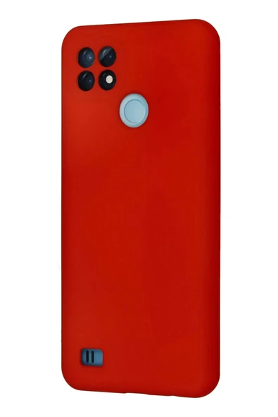 LitaeTrend Realme C21 Kılıf Nano içi Kadife Silikon - Kırmızı - Resim 3