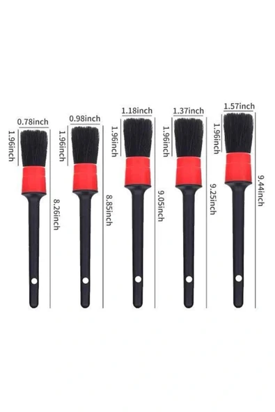 LitaeTrend 5 Adet Oto Detaylı Temizleyici Araç İçi Temizlik Fırça Seti Koltuk Döşeme Kapı Toz Alma Fırçası - Resim 5