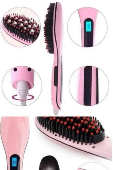 LitaeTrend Saç Fırça Akıllı LCD Ekran Pratik Saç Düzleştirici Tarak Pratik Taşınabilir - Resim 3