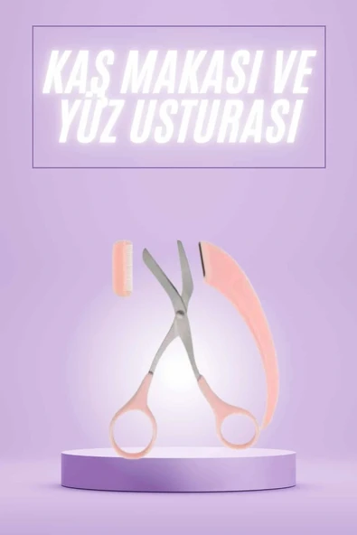 LitaeTrend Taraklı Kaş Makası ve Ustura Seti Kaş Düzeltme Makası Kaş Bıyık Alma Aleti ürün görseli