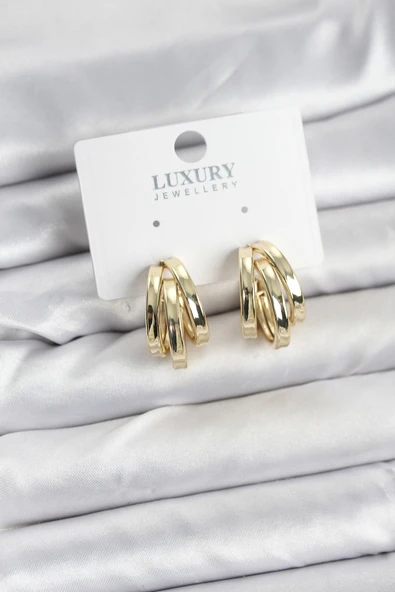 Pirinç Gold Renk Vintage Halka Model Kadın Küpe - TJ-BKP11357 ürün görseli