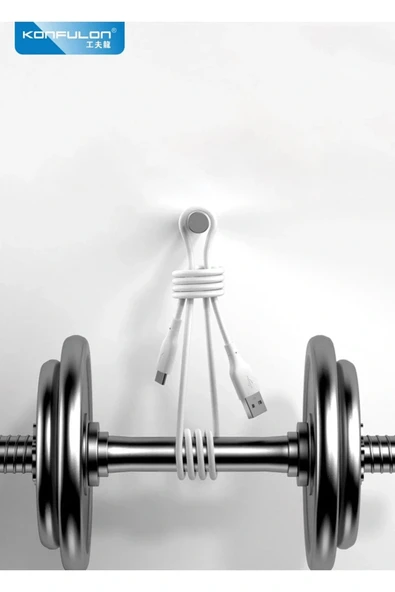 LitaeTrend DC64 USB to Lightning 1M 3.0A Hızlı Şarj Kablo - Beyaz - Resim 3