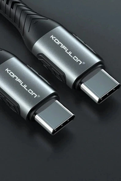 LitaeTrend DC43 Type-C to Type-C 1M Örgü 60W Hızlı Şarj Kablo - Yeşil - Resim 3