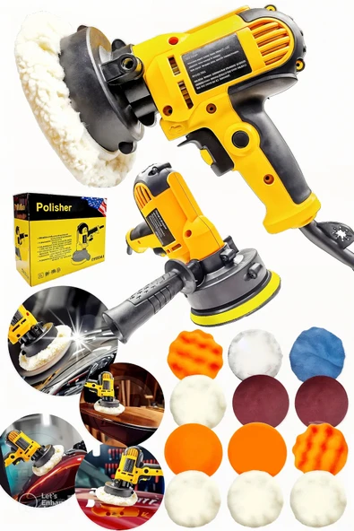 Alman Seri Tam Profesyonel 15 Parça Set 125 Mm Zımpara Araba Pasta Cila Polisaj Makinesi... ürün görseli