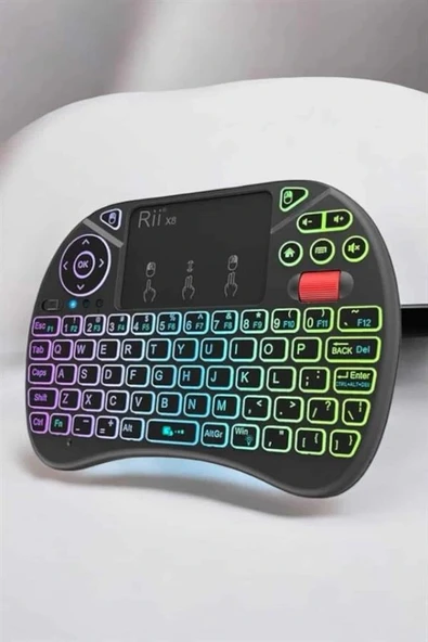 LitaeTrend TV Uyumlu Mini Klavye Q Klavye Işıklı Tüm Cihazlara Uyumlu - Resim 5