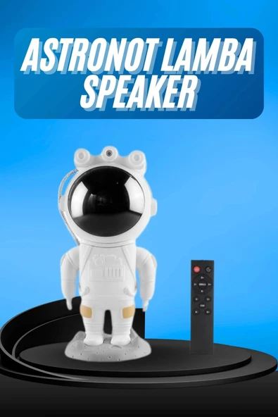 LitaeTrend Gece Lambası Astronot Bluetooth Hoparlörlü Galaksi Işık Projektörü ürün görseli 1