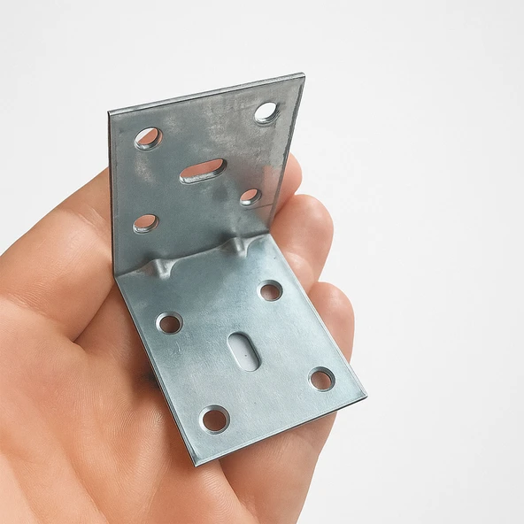 Metal L Demiri (25 ADET) 40x50x50 mm İnce Gönye Mobilya Duvar Sabitleme Bağlantı Aparatı - Resim 4