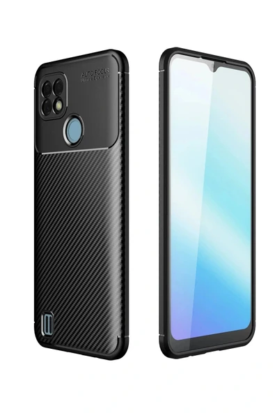 LitaeTrend Realme C21 Kılıf Auto Focus Karbon Kapak - Siyah ürün görseli 1