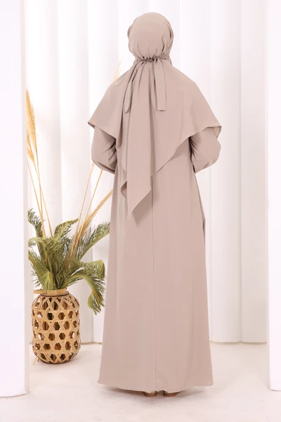 Sufleli Elbise Takım 6044 Vizon - Resim 5