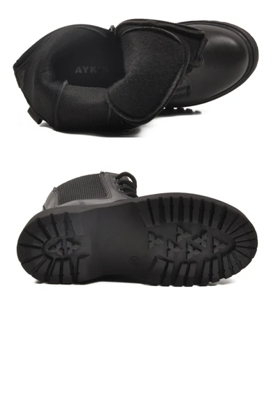 AYK'S Siyah Polarlı Kaymaz Soğuğa Dirençli Deri Çocuk Bot Tuno 07 F - Resim 5